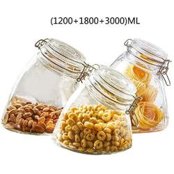 Glass Sealed Jars, Kitchen Household Grain Storage Tanks, Storage, Spices/Flower Tea/Oatmeal/Beans