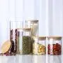 Windwinevine Transparente Hochborosilikatglas Küchen Lagerflasche Lagerbehälter Lebensmittel Süßigkeiten Biskuit-Organizer Vorratsglas Behälter Sortierglas Dosenbehälter – Ideal für die Organisation im Küchentisch.