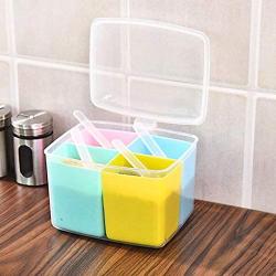 Seasoning Boxes Kitchen Condiment Box Storage Spices Storage Box Spice Jar Split Storage Containers Colorful Detachable Food Storage with Spoon Colorful