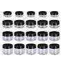 NANSHINE 20PCS Empty Plastic Sample Travel Cosmetic Sample Jar Box Container, Plastic, Round Makeup Pot Black Screw Cap Lid, for Make Up, Eye Shadow, Nails, Powder, Paint, Jewelry 3ml/g Black Lids