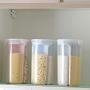 5L Pp Transparent Partition Store Vacuum Can Whole Grains Storage Jar for Kitchen Pink/Green/Blue L Size,Green