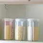 5L Pp Transparent Partition Store Vacuum Can Whole Grains Storage Jar for Kitchen Pink/Green/Blue L Size,Green