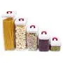 Contenants de stockage alimentaires étanches - Jeu de contenants avec couvercles - Jeu de 5 pièces - Plastique BPA Free - Contenants de stockage à vide pour la cuisine - Contenants de stockage robustes pour aliments secs Contenants de stockage alimentaires étanches - Jeu de contenants avec couvercles - Jeu de 5 pièces - Plastique BPA Free - Contenants de stockage à vide pour la cuisine - Contenants de stockage robustes pour aliments secs