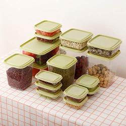 FGDJEE Food Storage Containers with Lids Plastic Food Containers Airtight Leak Proof Easy Snap Lock BPA Free 17-Piece Set Different Sizes for Kitchen Use (Green)
