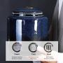Ceramic Pottery Cereal Containers Canister Cookie Jar with Lids Large, Airtight Food Storage Containers Bins for Kitchen Pantry Organization Flour Rice Candy Bulk, 2.5L, 16x18cm (Color : Blue)