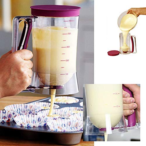 | Storage Bottles & Jars | 900ml Handle Cake Making Helper Cup Pastry Batter Dispenser with Measuring Label Manual Pancake Cream Containers | by HUDITOOLS | 1 PCs