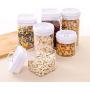 UPKOCH 2pcs Plastic Transparent Sealed Can Square Food Storage Jar Snacks Containers for Nut Tea Spice (1.3L)