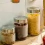 Glasbehälter zur Aufbewahrung, Essensbehälter für Küche, Vorratsgläser für Marmelade/Honig/Kaffee/geätzte Früchte