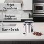 Houseables Airtight Coffee Canister, Grounds Container, Date Tracker, 1/8 Cup Scoop, 16 Oz Vault, CO2 Valve, Stainless Steel, Espresso Bean Containers, Storage Tin, Nuts, Sugar, Flower, Kitchen, Tea