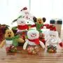 TOYANDONA 3pcs Christmas Candy Jar with Santa Snowman Reindeer Doll Star Shape Christmas Cookie Storage Container Clear Plastic Candy Jar for Xmas Holiday Party Gift