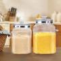 Storage Container - Rice Cylinder Glass Jar And Sealing Cover Thickened, Moisture-Proof, Multi-Functional Transparent Sealed Can
