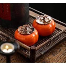 Ceramic Ashtray,Persimmon Decorative Boxes Kaki Food Bins Canisters Portable Tea Cans Jewelry Box Candy Storage Organization Sets Cookie Jars Canisters 60g Mini Gift Xmas (single)