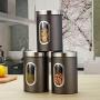 Festnight Food Storage Containers Airtight Containers 3 Piece Set Large Air Tight Clear Durable with Lids Grain Storage Tank Transparent View Window Jars Organization Sets Stainless Steel