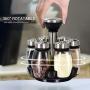 Rotating Cruet Condiment Seasoning Jars Set for Spices Pepper Sprays Bottles Salt Shakers Holder Kitchen Storage Rack Organizer,120ML