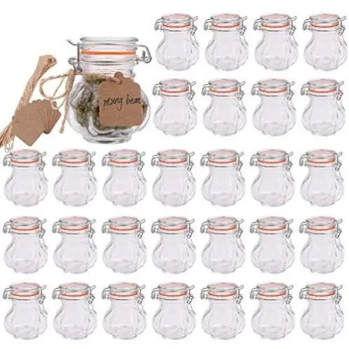 Bouteilles en verre pour épices, bocaux Encheng avec couvercles étanches 4 oz, petits bocaux avec joint en caoutchouc étanche, bocaux Mason avec couvercles à charnière pour cuisine, contenants miniatures avec étiquettes en ficelle et étiquettes, 30 packs Bouteilles en verre pour épices, bocaux Encheng avec couvercles étanches 4 oz, petits bocaux avec joint en caoutchouc étanche, bocaux Mason avec couvercles à charnière pour cuisine, contenants miniatures avec étiquettes en ficelle et étiquettes, 30 packs