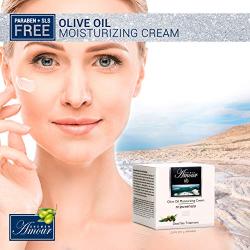 Dead Sea Mineral Kit | Olive Oil Moisturizing Cream 50 ml/1.7 oz.fl | Moisturizing, Strengthen Skin Cream, Protection, Anti-Aging, Anti-Wrinkles and Dead Sea Salt Black Mud Soap 125 gr. FREE