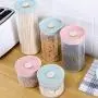 Kitchen Sealed Jar Plastic Bottle Transparent Grain Storage Box Zero Food Dried Fruit Bean Candy Storage Tank (Color : Pink, Size : S)