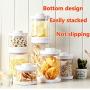Airtight Storage Jar,One-button press design Glass Preserving Jars with a round push-button switch and leak Proof Rubber Gasket for Storing Serving snacks,Tea,Coffee,whole grains,milk powder One piece