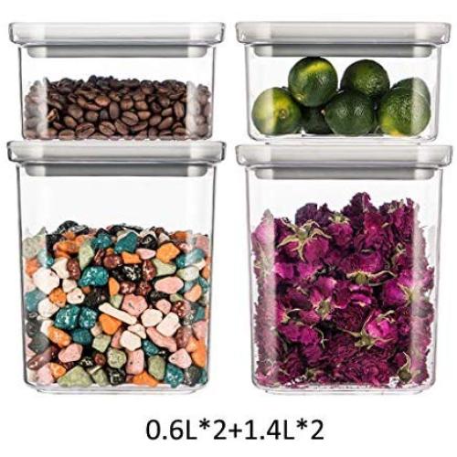 Plastic Sealed Jars, Moisture-Proof Kitchen Food Containers, Storage Coffee Beans/Pasta/Cereal/Oatmeal