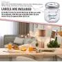1,5 oz Hexagon Mini Glasbehälter mit Silberverschlüssen und Etiketten (Pack von 24)