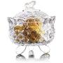 YL LY Color Plated Glass Butterfly Crystal Candy Jar Gift Wedding Festive Jewelry Box With Lid Storage Tank Sugar Cylinder [Transparent Color] Small Butterfly