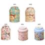 Coffee Sugar Tea Tin Jar Flower Metal Container Sealed Cans Storage Box Exquisite Flower Tea Storage,Blue