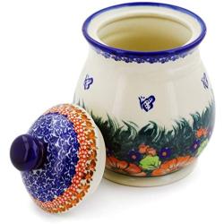 Polish Pottery 8-inch Jar with Lid (Butterfly Splendor Theme) Signature UNIKAT + Certificate of Authenticity