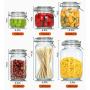 BAKOUSTAR Kitchen Storage Containers With Lids Set of 6 Kitchen Canisters-Cookie, oatmeal, fruit, Rice and Spice Jars - Sugar or Flour Container - Big and Small Airtight Food Jar for Pantry