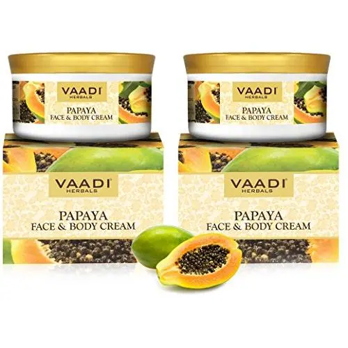 Papaya Face and Body Moisturizer Cream 10.6 Ounce (Pack of 2 X 150 Gm) - Herbal Cream - all Natural - no Paraban - no Sulfate - Vaadi Herbals Papaya Face and Body Moisturizer Cream 10.6 Ounce (Pack of 2 X 150 Gm) - Herbal Cream - all Natural - no Paraban - no Sulfate - Vaadi Herbals