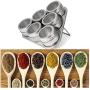 DUDDP Storage Spice lar set Spices storage box 6PCS Stainless Steel Magnetic Spice Storage Jar Tins Container With Rack Holder
