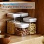 Cookie Jar Cereal Coffee Storage Containers Jar Plastic with Lids Airtight Bpa Free Large, Food Storage Containers Jar for Kitchen Pantry Organization Canister Candy Bulk, 3-Pieces
