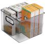 mDesign Plastic Food Storage Container Bin with Handles - for Kitchen, Pantry, Cabinet, Fridge/Freezer - Cube Organizer for Snacks, Produce, Vegetables, Pasta - BPA Free - 8 Pack, Clear