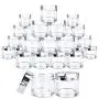 Beauticom 30 Stück 30g/30ml (1 Oz) Runde Klare Gläser mit Silbernebel-Flachdeckeln für Kräuter, Gewürze, losen Kräutertee, Kaffee und andere Lebensmittel – BPA-frei