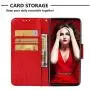Soft PU Leather Wallet Case for Huawei Mate 20,Flip Stand Case for Huawei Mate 20,Moiky Classic Retro Red 3D Owl Design Solid Color Purse Folio Magnetic Cover with Wrist Strap