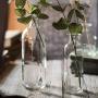 Fine Mouth Glass Storage Bottle Minimalist Scandinavian Vogue Transparent Desk Storage Jar Organizer Flower Container Decor,15 Cm