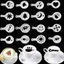 JUSTDOLIFE Stainless Steel Powder Shakers All Purpose Shakers Spice Shaker Bottles with 16Pcs Coffee Stencils 2Pcs JUSTDOLIFE Stainless Steel Powder Shakers All Purpose Shakers Spice Shaker Bottles with 16Pcs Coffee Stencils 2Pcs