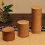 Mini Pure Bamboo Straight Tea Can Storage Boxes Small Travel Sealed Portable Tea Coffee Container Small Jar Tea Caddy Organizer,White
