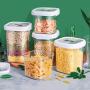 Transparent Plastic Food Sealed Cans Grain Storage Container Kitchen Refrigerator Storage Box Milk Powder Nut Snack Coffee Beans Convenient Vacuum Storage Tank Food Dispensers