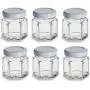 Nakpunar Hexagon Glasbehälter (6, 1,5 oz (45 ml) mit weißer Kappe)