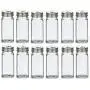 Bocal en verre carré français Nakpunar 12 pcs 4 oz avec couvercle en acier inoxydable - Shaker Fitmens et Couvercles (12, 4 oz Acier Inoxydable)