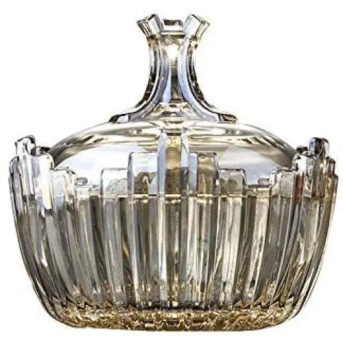 Colias Wing Home Decor & Party Wedding Centerpiece Irregular Stripes Design Glass Ribbed Apothecary Jars/Candy Buffet Canisters/Candy Buffet Storage Container/Kitchen Food Storage Jars with Lid-Small