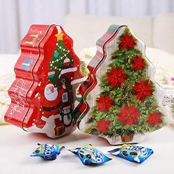 MOMU Christmas Tree Shape Tin Sealed Jar Jewelry Biscuits Coin Candy Storage Box Container Case Headphones Organizer