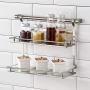 Kitchen Stainless Steel Spice Rack,Herb Rack Spice Jars Bottle Holder Storage Organiser Rack for Wall Mounted