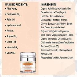 Ciencimy Retinol Moisturizer Cream for Face& Eye with Retinol, Hyaluronic Acid, Organic Aloe, Vitamin E and Green Tea,Jojoba Oil & Vitamin E, 1.7 Ounces