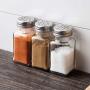 FEOOWV 12 Pcs Empty Square Glass Spice Jars Set for Storing Seasoning Salt Pepper,1.7oz/50ml, Sift Shaker Lid