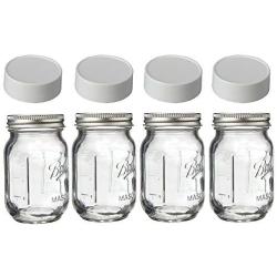 Mini Mason Spice Jars with Plastic Storage Lid 4oz (white)