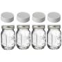 Mini Mason Spice Jars with Plastic Storage Lid 4oz (white)