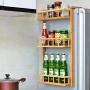 Refrigerator Hanging Organizer Rack, 3-Layer Fridge Mounted Spice Jars Storage Shelf, Side Wall Stand for Kitchen Cabinet Cupboard by Mostbest