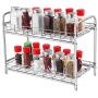 BESTONZON 2-Tier Spice Rack Standing Rack Kitchen Bathroom Countertop Storage Organizer Shelf Holder for Jars Bottle