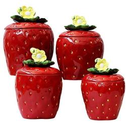 3-D Strawberry 4-piece Canisters Set, 83501